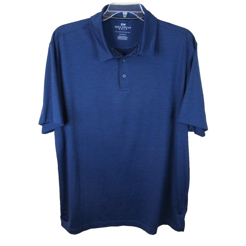 RW Rorie Whelan Short Sleeve Navy Blue Performance Golf‎ Polo Shirt Men's XXL